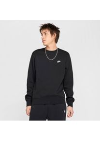 Sweatshirt Nike Sportswear "M NK CLUB BB CREW", Herren, Gr. S, schwarz, wei&szlig;, Jersey, Obermaterial: 80% Baumwolle, 20% Polyester, normal, Rundhals, Sweatshirts Sweatshirt, sportlicher Schnitt, aus Baumwolle und Polyester, kurze &Auml;rmel