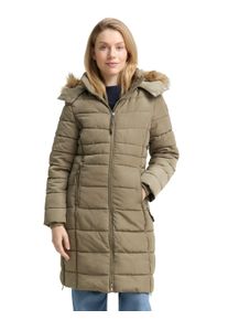 Steppmantel Tom Tailor, Damen, Gr. XXL, smoke olive, Steppware, Obermaterial: 100% Polyester. Futter: 100% Polyester, Strukturmuster, unifarben, regular fit knielang, elastischer Bund, M&auml;ntel Steppmantel, mit Kapuze