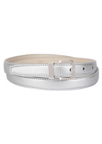 Lederg&uuml;rtel Anthoni Crown, Damen, Gr. 110, silber (silberfarben), Leder, unifarben, G&uuml;rtel Lederg&uuml;rtel, in schmaler Form, mit raffinierter Schlie&szlig;e