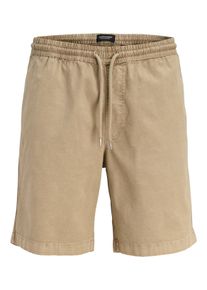 Jack & Jones Shorts JACK & JONES "JPSTJAIDEN CARTER WASH DOB SHORTS REG SN", Damen, Gr. L, N-Gr, crockery, Web, Obermaterial: 98% Baumwolle, 2% Elasthan, unifarben, relaxed fit knielang, Hosen Shorts