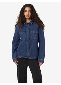 Jeansbluse Noisy may "NMNEW SIGNE L/S DENIM SHIRT VI002MB NOOS", Damen, Gr. S, blau (medium blau denim), Denim/Jeans, Obermaterial: 100% Baumwolle, unifarben, h&uuml;ftbedeckend, Blusen Jeansbluse