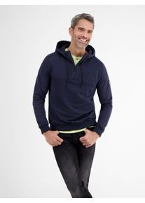 Sweatshirt Lerros "Troyer-Hoodie", Herren, Gr. XL, blau (navy), 100% Baumwolle, Sweatshirts Sweatshirt