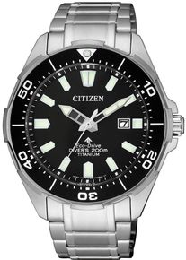 Taucheruhr Citizen "Promaster Marine Eco-Drive Diver 200 m", silber (silberfarben, schwarz), Armbanduhren, Herren, Taucheruhr, Armbanduhr, Herrenuhr, Solar, Titan, bis 20 bar wasserdicht, Datum