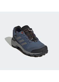 Wanderschuh adidas terrex "TERREX GORE-TEX", Jungen, Gr. 36, bunt (wonder steel, grau three, semi impact orange), Synthetik, Textil, Schuhe Wanderschuh, wasserdicht dank Gore-Tex Membrane