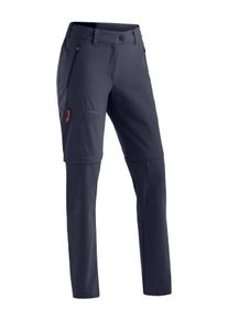 Outdoorhose Maier Sports "Nata Zip Loop", Damen, Gr. 84, Langgr&ouml;&szlig;en, blau (dunkelblau), 100% Polyester, Hosen Outdoorhose, Damen Zip-Off Wanderhose, atmungsaktive Trekkinghose, Regular Fit