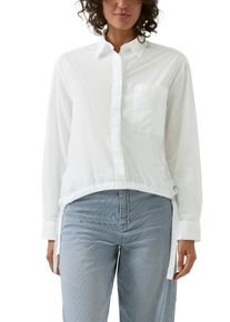 Langarmbluse s.Oliver, Damen, Gr. 46, wei&szlig;, Web, Obermaterial: 100% Baumwolle, unifarben, relaxed fit normal, Rundhals, Manschette, Blusen Langarmbluse, mit Brusttasche