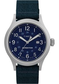 Quarzuhr Timex "SIERRA", blau, Armbanduhren, Herren, Quarzuhr, Armbanduhr, Herrenuhr, Datum, Leuchtzeiger, Mineralglas, analog