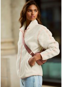 Fleecejacke Buffalo, Damen, Gr. 40/42, creme, Fleece, Obermaterial: 100% Polyester, unifarben mit Farbeinsatz, elastischer Bund kontrastfarben, Jacken Fleecejacke, kuschelig und weich