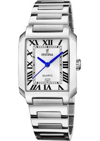 Quarzuhr Festina "On The Square", silber (silberfarben), Armbanduhren, Damen, Quarzuhr, Armbanduhr, Damenuhr, Edelstahlarmband, Datum