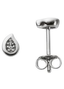 Paar Ohrstecker Firetti "Schmuck Geschenk Gold 333 Ohrschmuck Tropfen", wei&szlig; (wei&szlig;goldfarben), Ohrringe, Damen, 0,02 P2 = erkennbare Einschl&uuml;sse, Diamanten Wei&szlig;gold 333, Diamanten, Wei&szlig;gold 333, Paar Ohrstecker, mit Brillant - Krappenfassung