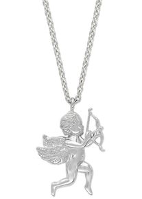 Kette mit Anh&auml;nger Engelsrufer "Ein Schutzengel f&uuml;r die Ewigkeit Engel mit Bogen", silber (silberfarben), Halsketten, Damen, Silber 925 (Sterlingsilber), L: 50 B: 1,33mm, Kette mit Anh&auml;nger, B:1,33mm