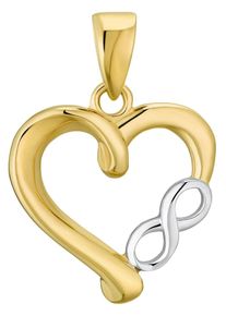 Kettenanh&auml;nger Amor "Heart", gold (gelbgoldfarben), Schmuckanh&auml;nger, Damen, Gelbgold 375, 0,85 g, Kettenanh&auml;nger