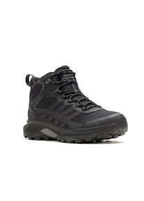 Wanderschuh Merrell "SPEED STRIKE 2 MID GORE-TEX", Herren, Gr. 42, schwarz, Synthetik, Schuhe Wanderschuh, wasserdicht dank Gore-Tex Membrane