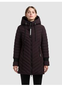 Steppmantel Khujo "NITA4", Damen, Gr. S (36), moody plum, Steppware, Obermaterial: 100% Polyester. Futter: 100% Polyester. Wattierung: 100% Polyester, unifarben, Strickb&uuml;ndchen, M&auml;ntel Steppmantel