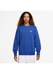 Sweatshirt Nike Sportswear "M NK CLUB BB CREW", Herren, Gr. XL, game royal, wei&szlig;, Jersey, Obermaterial: 80% Baumwolle, 20% Polyester, normal, Rundhals, Sweatshirts Sweatshirt, sportlicher Schnitt, aus Baumwolle und Polyester, kurze &Auml;rmel