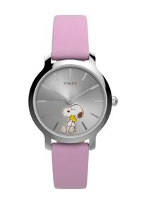 Quarzuhr Timex "Timex x PEANUTS Timex TRANSCEND", rosa, Armbanduhren, Damen, Quarzuhr, Armbanduhr, Damenuhr, Lederarmband, analog
