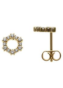 Paar Ohrstecker Firetti "Schmuck Geschenk Gold 333 Ohrschmuck", gold (gelbgoldfarben, kristallwei&szlig;, kristallwei&szlig;), Ohrringe, Damen, Gelbgold 333, Paar Ohrstecker, mit Zirkonia (synth.)