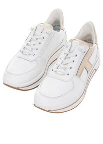 Slip-On Sneaker Ara "SAPPORO", Damen, Gr. 2,5, wei&szlig; (wei&szlig;, platinfarben), Glattleder, Schuhe Slip-On Sneaker, Freizeitschuh, Schn&uuml;rschuh mit Frottee-Futter, H-Weite