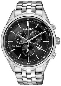 Chronograph Citizen, silber (silberfarben, schwarz), Armbanduhren, Herren, Chronograph, Armbanduhr, Herrenuhr, Solar, Stoppfunktion, Edelstahlarmband