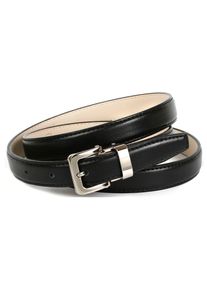 Lederg&uuml;rtel Anthoni Crown, Damen, Gr. 80, schwarz, Leder, unifarben, G&uuml;rtel Lederg&uuml;rtel, genarbt, in schmaler Form