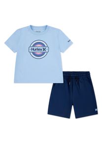 Shirt & Shorts Hurley "HRLB GFX TEE & H2O-DRI SHORT S", Jungen, Gr. 116, midnight blau, Obermaterial: 56% Baumwolle, 44% Polyester. Obermaterial Hose: 89% Polyester, 11% Elasthan, KOB Set-Artikel Shirt & Shorts, f&uuml;r Children, sportlicher Stil