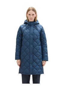 Steppmantel Tom Tailor, Damen, Gr. XS (34), blau (nighttime blau), Steppware, Obermaterial: 100% Polyester. Futter: 100% Polyester, unifarben, regular fit kniefrei, Rundhals, M&auml;ntel Steppmantel, mit Kapuze
