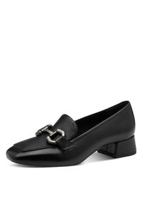 Pumps Tamaris, Damen, Gr. 38, schwarz, Leder, unifarben, Schuhe Pumps, Blockabsatz, Slipper, Businessschuh mit Zierriegel, Schmuckelement