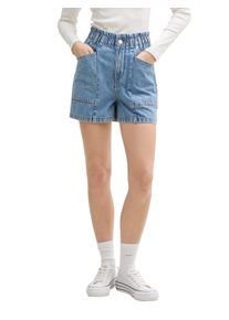Jeansshorts Tom Tailor Denim, Damen, Gr. XXL (44), N-Gr, blau (clean mid stone blau denim), Denim/Jeans, Obermaterial: 100% Baumwolle, unifarben, regular fit ca. Mitte Oberschenkel, Jeans Jeansshorts, im Four-Pocket Style