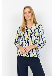 Shirtbluse soyaconcept "SC-FELICITY AOP 534", Damen, Gr. L, windsurfer combi, Web, Obermaterial: 50% Baumwolle, 50% Viskose, gemustert, normal, V-Ausschnitt, Blusen Shirtbluse