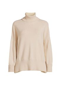 LANDS' END Relaxter Rollkragenpullover, Damen,  Beige, Polyester/Nylon/Polyester-Mischung, by Lands' End