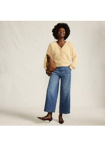 LANDS' END Kn&ouml;chellange Mid Waist Jeans mit weitem Bein, Damen,  Blau, Baumwolle/Elasthan/Polyester, by Lands' End