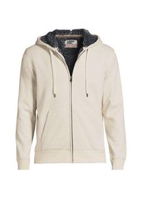 LANDS' END Sweat-Kapuzenjacke mit Teddyfleece-Innenseite, Herren,  Wei&szlig;, Elasthan/Baumwoll-Mischung, by Lands' End