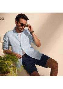 LANDS' END Hemd aus reinem Leinen mit Roll&auml;rmeln, Herren,  Blau, Leinen, by Lands' End