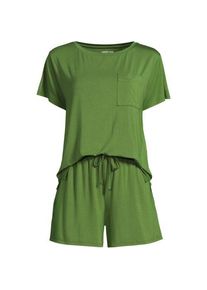 LANDS' END K&uuml;hlendes Pyjama-Set mit Shorts, Damen,  Gr&uuml;n, Elasthan/Viskose-Mischung, by Lands' End