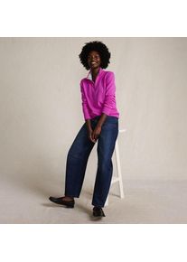 LANDS' END Kaschmir-Pullover mit Rei&szlig;verschluss, Damen,  Pink, Kaschmir, by Lands' End