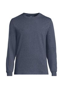 LANDS' END Super-T Langarm-Shirt, Classic Fit, Herren,  Blau, Baumwolle, by Lands' End