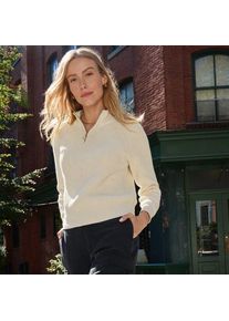 LANDS' END Baumwollpullover mit Troyer-Kragen, Damen,  Wei&szlig;, Baumwolle, by Lands' End