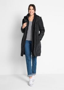 bonprix leicht wattierter Kurzmantel mit Kapuze, schwarz, Gr.56, Attraktiver Mantel mit Kapuze und praktischen Eingrifftaschen