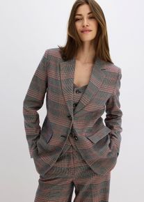 bonprix Oversize-Blazer, braun, Gr.36, Einreihiger Blazer mit stark betonter Schulterpartie durch Schulterpolstern und Pattentaschen