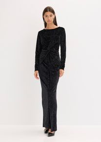 bonprix Abendkleid mit Glitzer, schwarz, Gr.34, Modern und Feminin: Abendkleid mit Glitzer und drapierter Taille