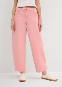 bonprix Barrel-Hose aus elastischem Baumwoll-Mix, rosa, Gr.46, L&auml;ssige Barrel-Hose mit mittelhohem Bund, 98% Baumwolle