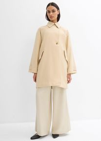 bonprix Trenchcoat in A-Linie, beige, Gr.54, Kurzer weiter einreihiger Trenchcoat mit Raglan&auml;rmeln und verdeckter Knopfleiste sowie gekn&ouml;pften Riegeln an den &Auml;rmelenden.