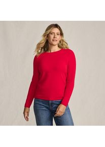LANDS' END Kaschmir-Pullover mit rundem Ausschnitt, Damen,  Rot, Kaschmir, by Lands' End