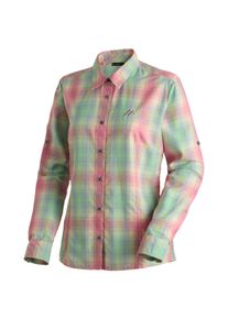 Funktionsbluse Maier Sports "Nanni", Gr. 46, canary, 85% Polyester, 15% Viskose, Blusen Funktionsbluse, Damen Bluse, leichte Langarmbluse, Blusen-Shirt, Karobluse, Reg Fit