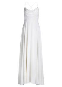 Abendkleid Vera Mont "Abendkleid mit Wasserfallausschnitt", Damen, Gr. 38, EURO, wei&szlig; (rohwei&szlig;), 97% Polyester PES. 3% Elasthan EL., Kleider Abendkleid