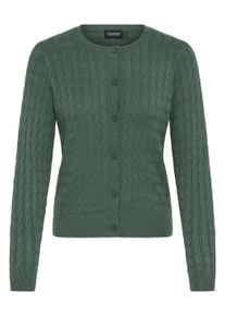 Strickjacke oxmo "Strickjacke OXISASJA", Damen, Gr. S, gr&uuml;n (pineneedle), Obermaterial: 70% Viskose CV. 30% Nylon NY., Strickjacken Strickjacke