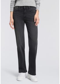 Regular-fit-Jeans MAC "LAURA", Damen, Gr. 44, N-Gr, authentic carbon wash, Denim/Jeans, Obermaterial: 89% Baumwolle, 8% Polyester, 3% Elasthan, unifarben, regular fit kn&ouml;chelfrei, Jeans Regular-fit-Jeans, im Five-Pocket Style