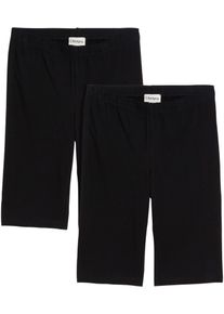 Radlerhose bonprix, Damen, Gr. 44/46 (L), N-Gr, schwarz (schwarz, schwarz), Web, Obermaterial: 95% Baumwolle, 5% Elasthan, unifarben, skinny fit knielang, Hosen Radlerhose, aus Baumwolle und Elasthan, elastischer Gummibund, knielang