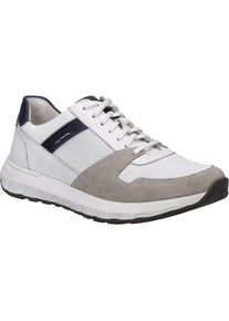 Sneaker Josef Seibel "Cameron 10, weiss-blau", Herren, Gr. 47, wei&szlig; (wei&szlig;, blau), Obermaterial: 100% Rindsleder Leather cow., Schuhe Sneaker