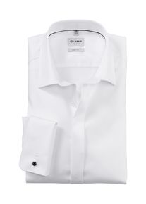 Businesshemd OLYMP "Level Five body fit", Herren, Gr. 40, N-Gr, wei&szlig;, Web, Obermaterial: 97% Baumwolle, 3% Elastolefin, k&ouml;rpernah, Umschlagmanschette, Hemden Businesshemd